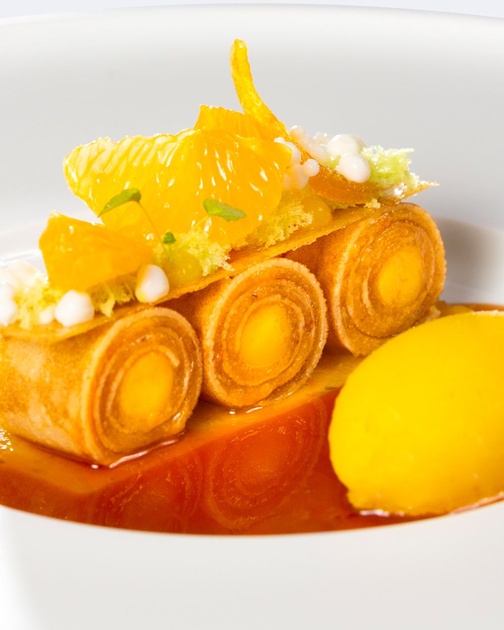 Dessert: citrus and sorbet